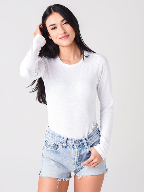 Re/Done Women's 60's Slim Long Sleeve Bodysuit