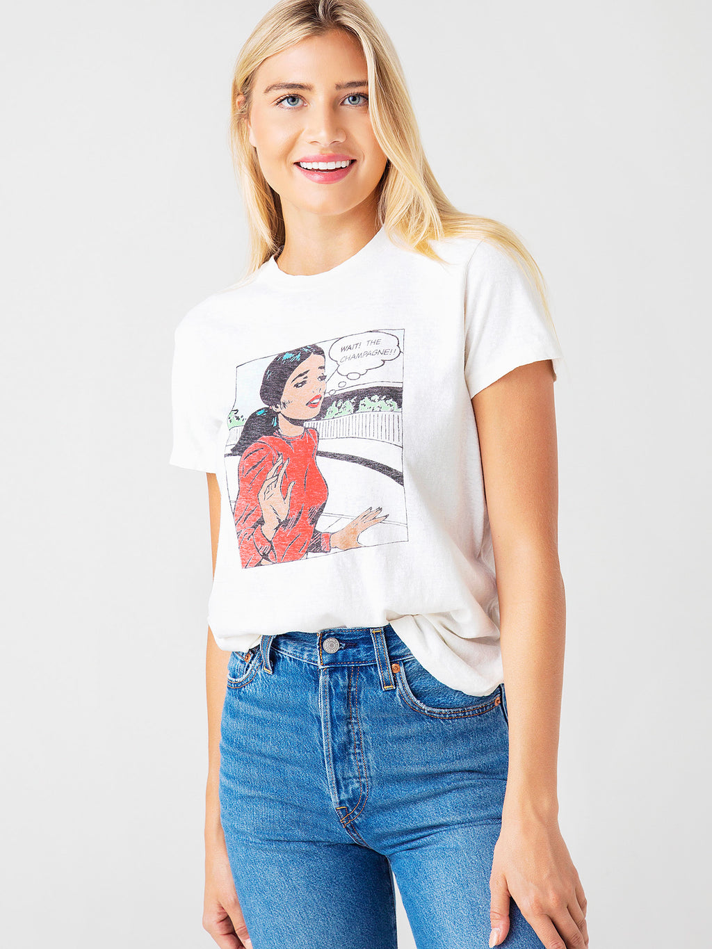 Re/Done Women's 70's Loose Tee The Champagne - Saint Bernard