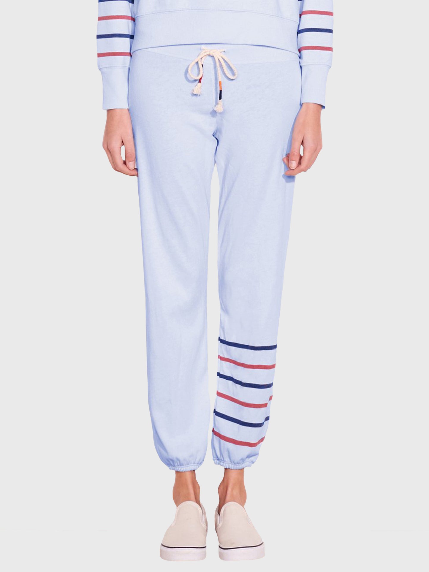 Sundry Women's Mini Heart Stripes Sweatpant - Saint Bernard