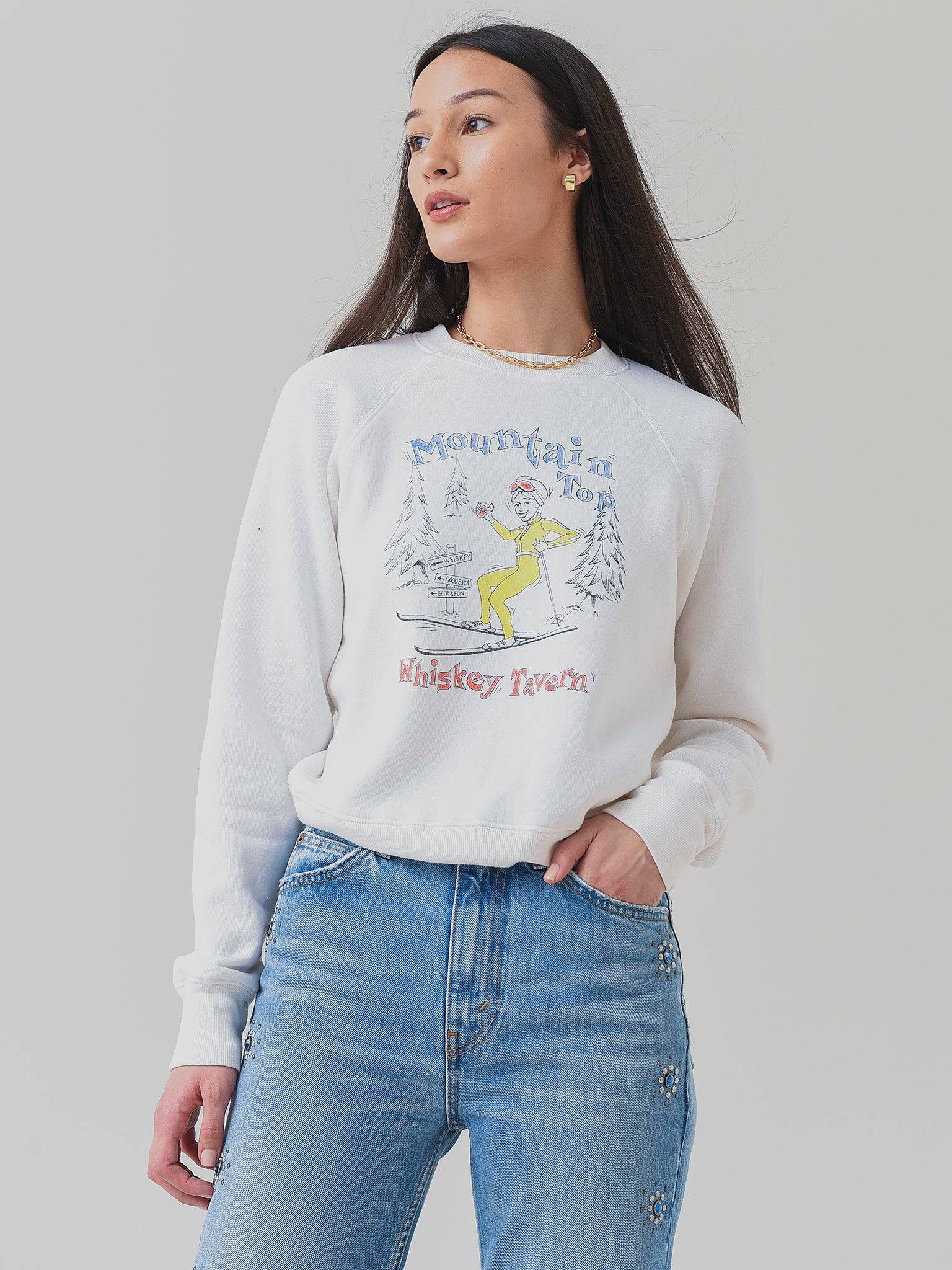 Re/Done Women's Classic Raglan Crewneck - Saint Bernard