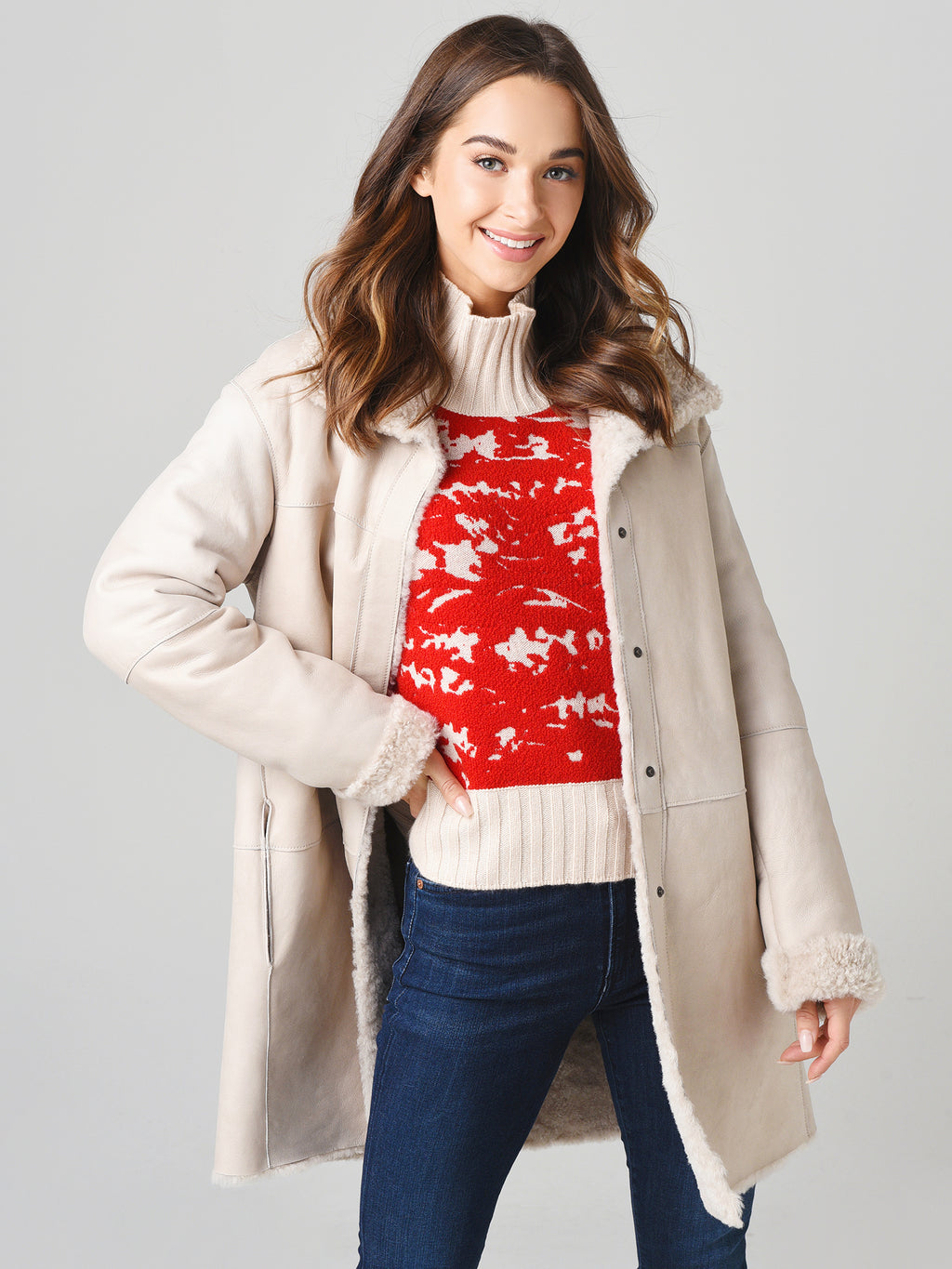 Frauenschuh Women's Helena Reversible Lambskin Coat - Saint Bernard