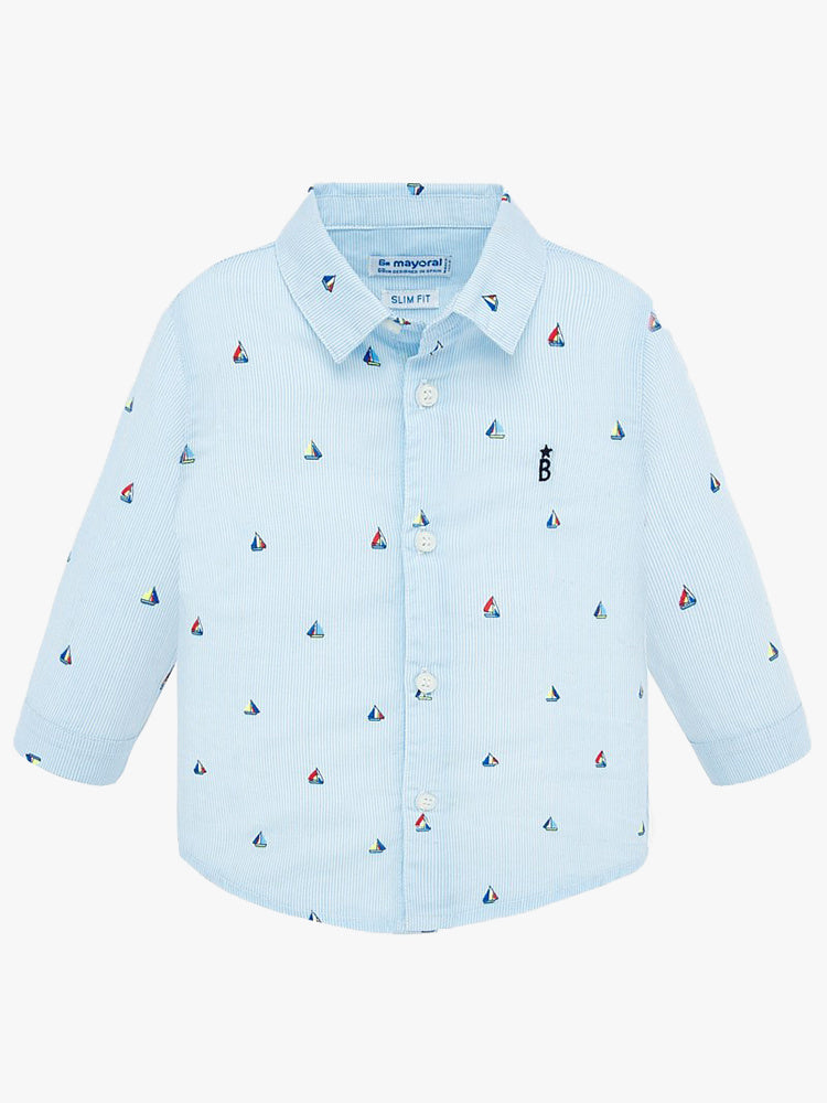 Mayoral Little Boys' Sailboat Print Button Down Shirt - Saint Bernard