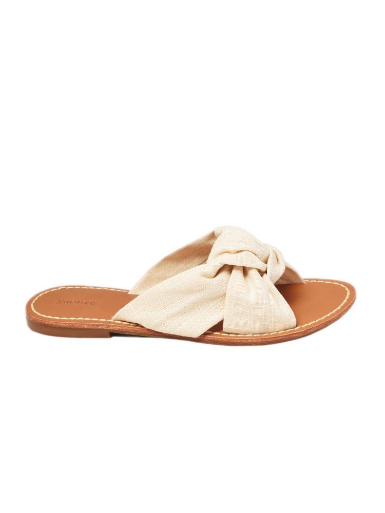 Soludos Linen Knotted Slide Sandal - Saint Bernard