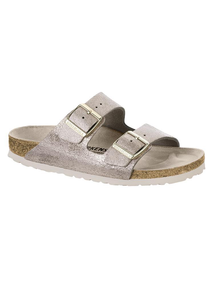 Birkenstock Arizona Leather Washed Metallic Rose - Saint Bernard