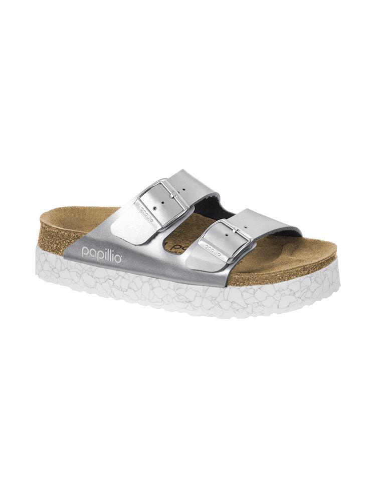 BirkenstockArizona Plt Silver Birko Flo - Saint Bernard