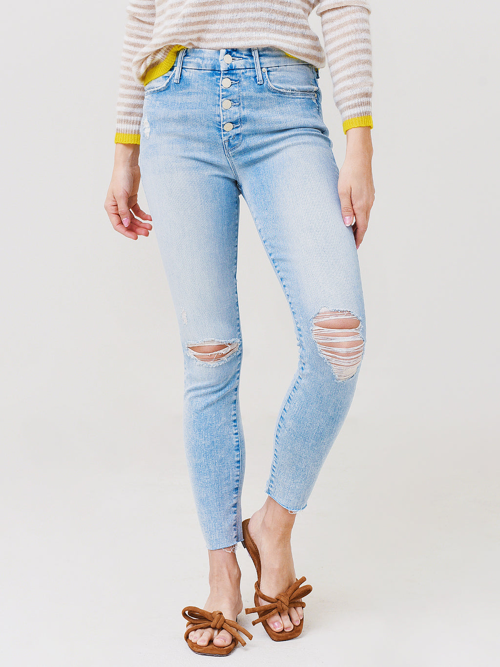 Mother Women's The Pixie Ankle Fray Jean - Saint Bernard