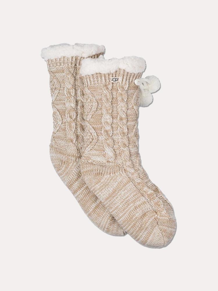 Ugg Pom Pom Fleece Lined Crew Sock - Saint Bernard