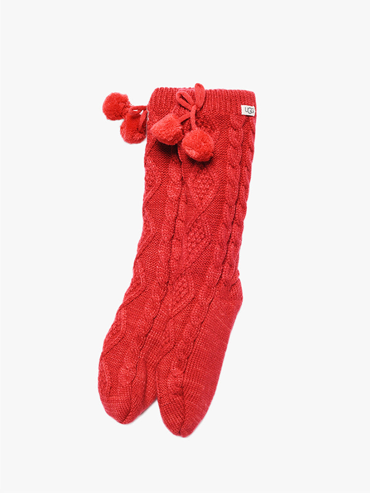 Ugg Pom Pom Fleece Lined Crew Sock - Saint Bernard