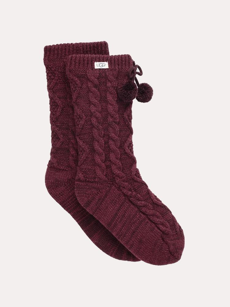 Ugg Pom Pom Fleece Lined Crew Sock - Saint Bernard
