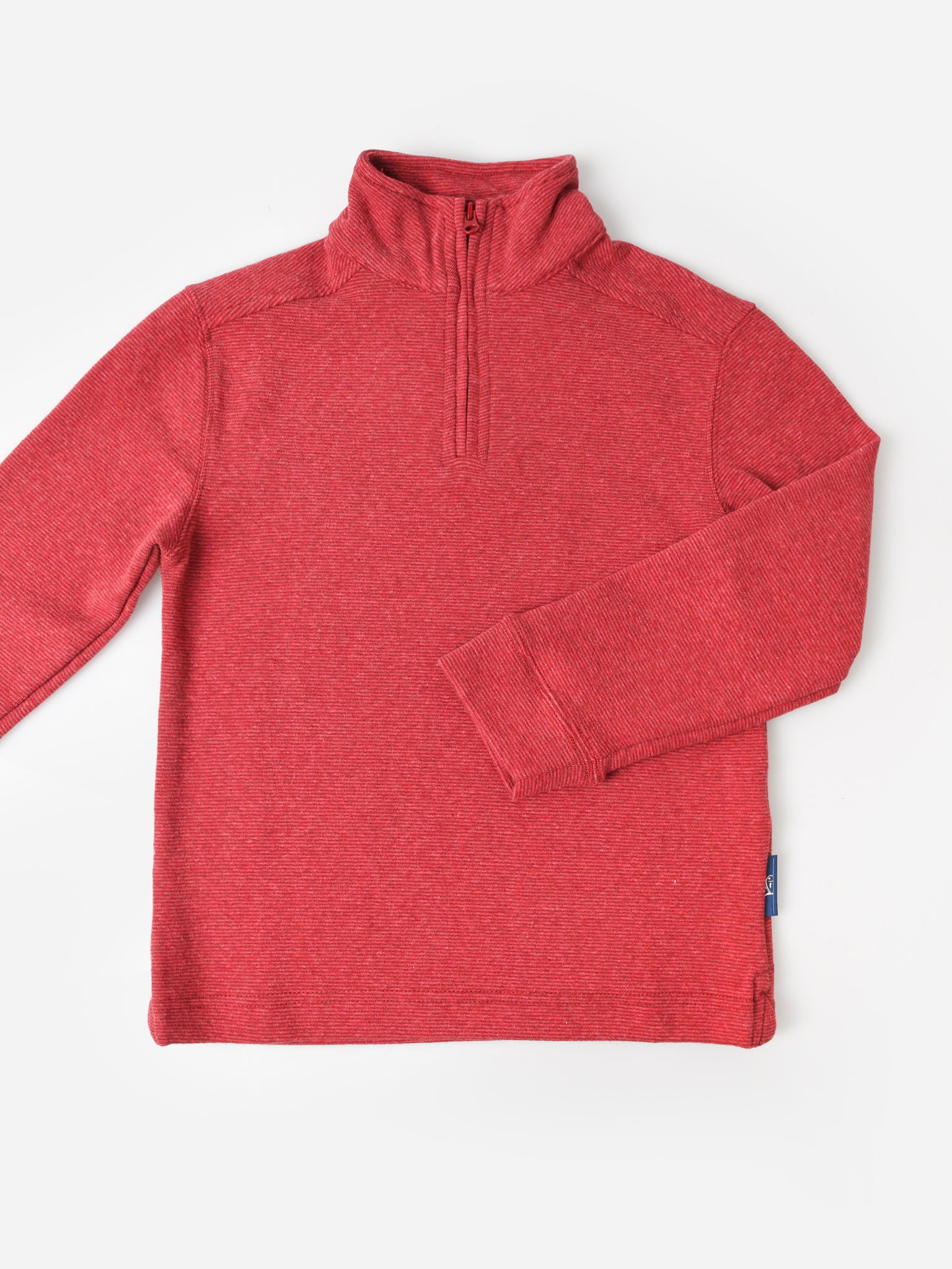 Southern Tide Boys' Backrush Heather Micro-Stripe Quarter-Zip - Saint Bernard