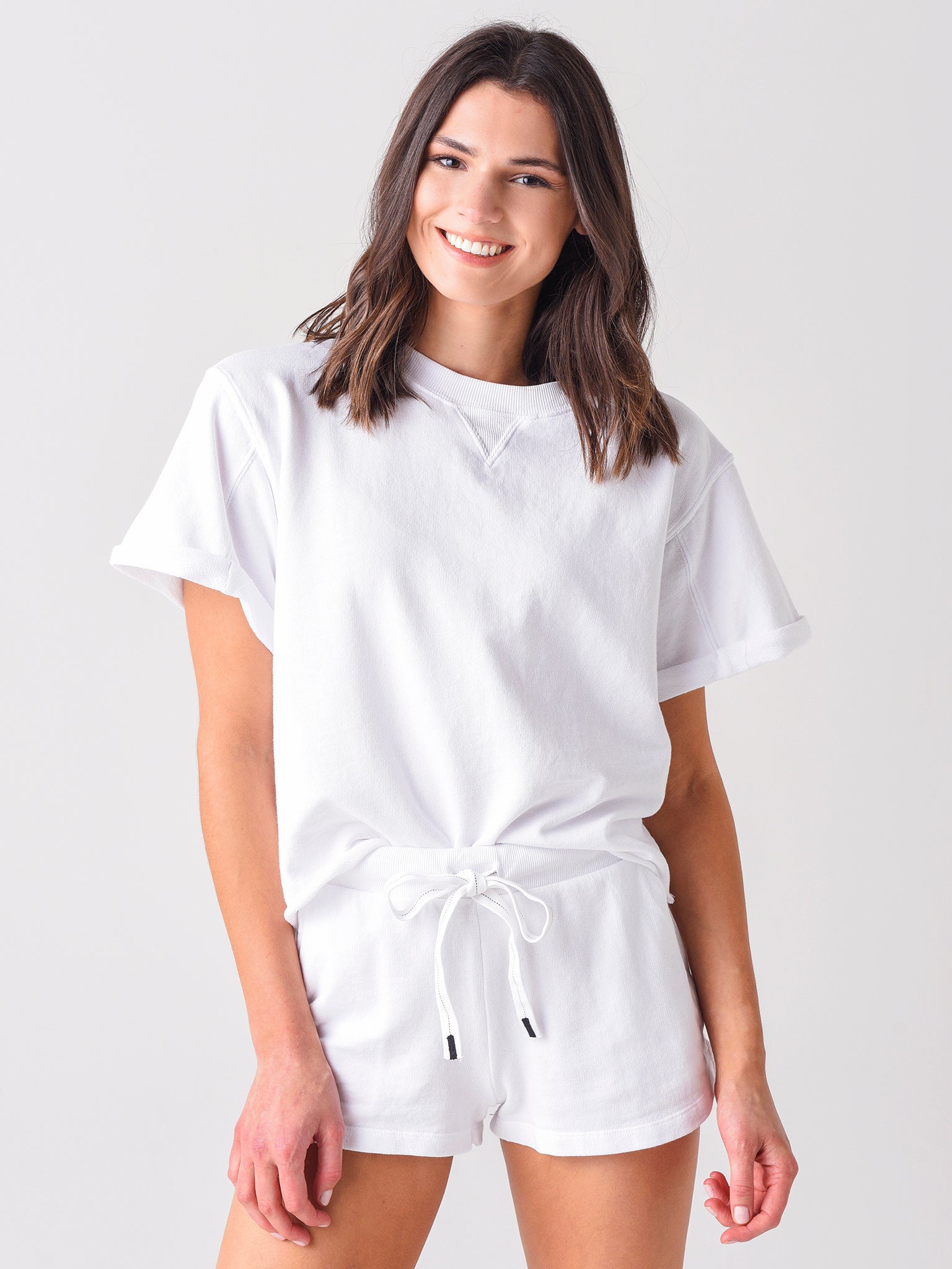 Stateside Women's Baby French Terry Boxy Short Sleeve Sweatshirt - Saint Bernard