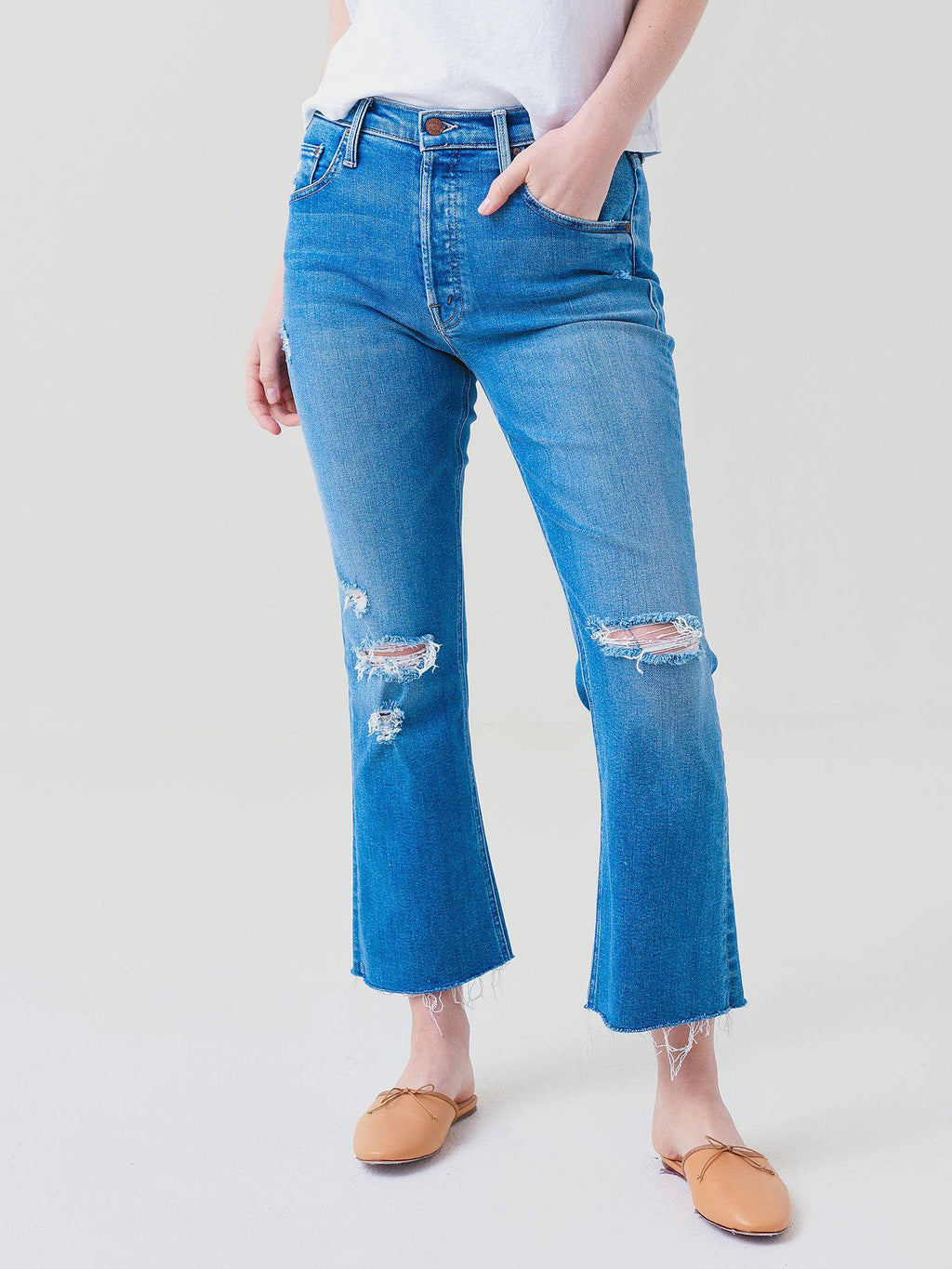 Mother Women's The Tripper Ankle Fray Jean - Saint Bernard