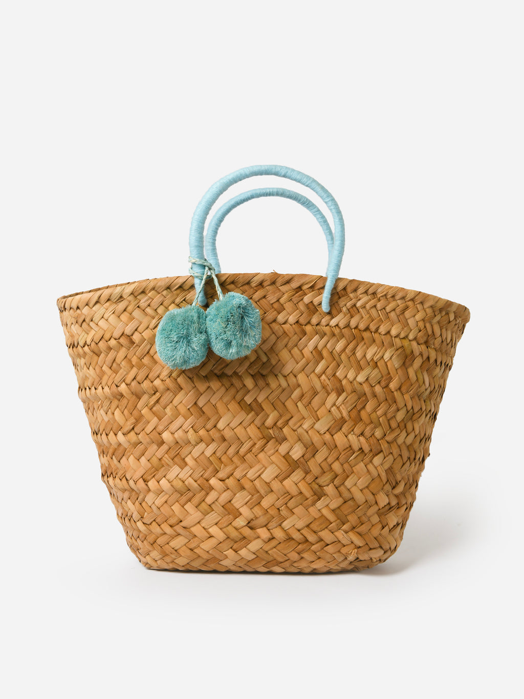 Kayu St. Tropez Pom Pom Straw Tote - Saint Bernard
