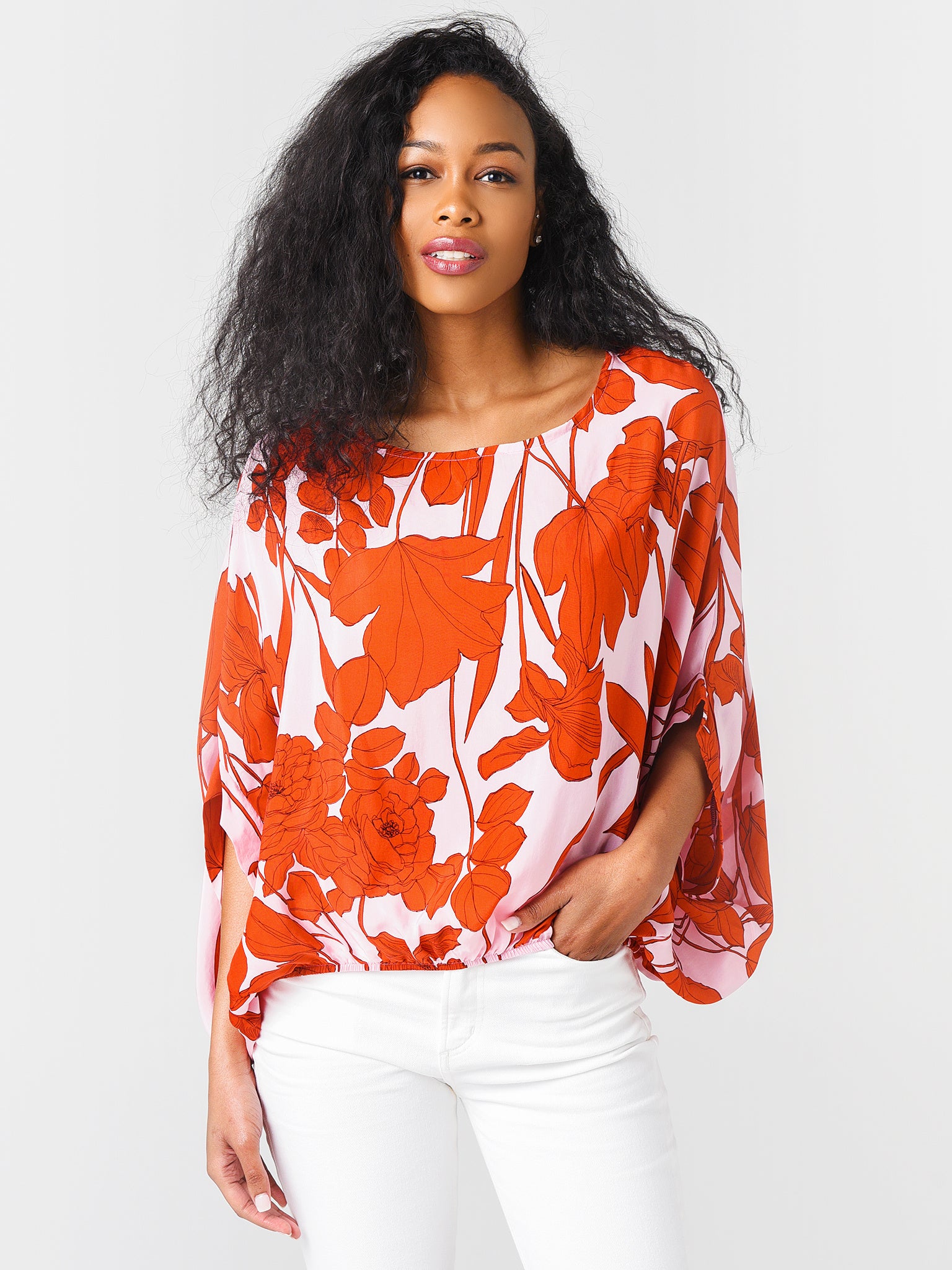 Stark X Women's Wide Body Elastic Hem Printed Top - Saint Bernard