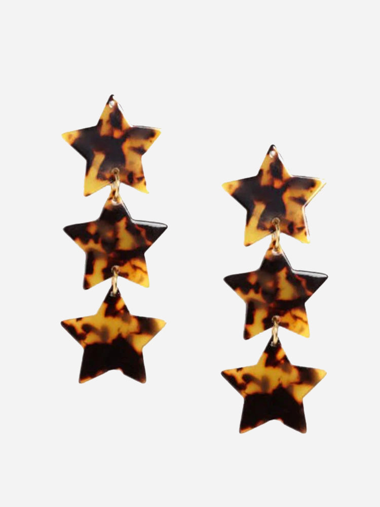 Neely Phelan Tortoise Triple Star Cascading Earring - Saint Bernard