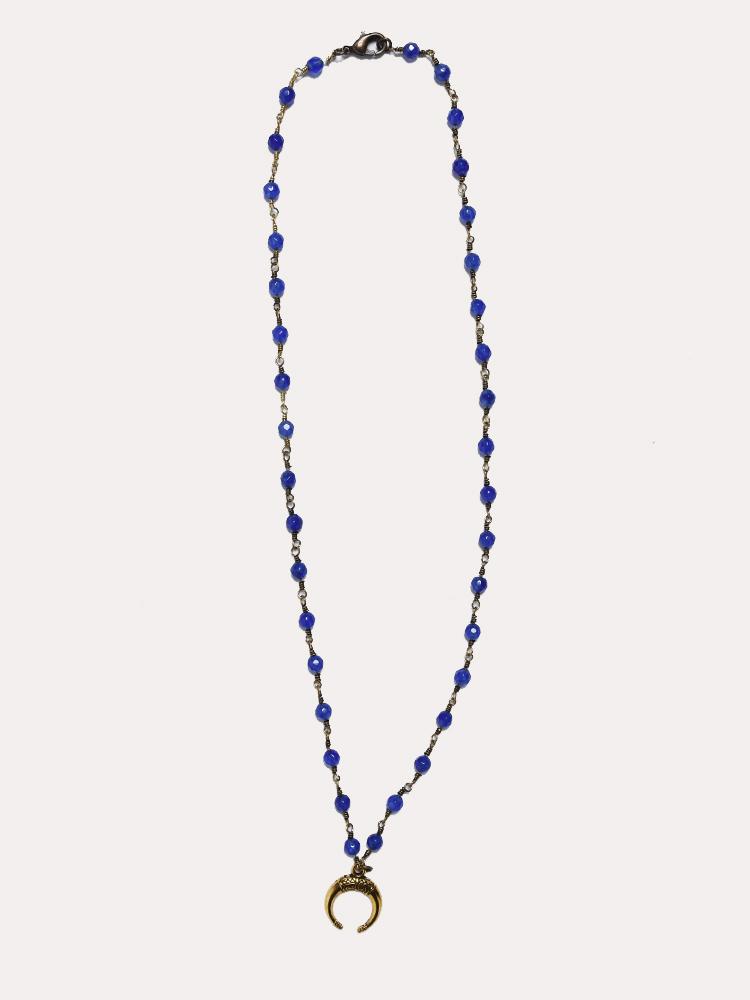The Crowns Women's Moon Pendant Quartz Necklace
