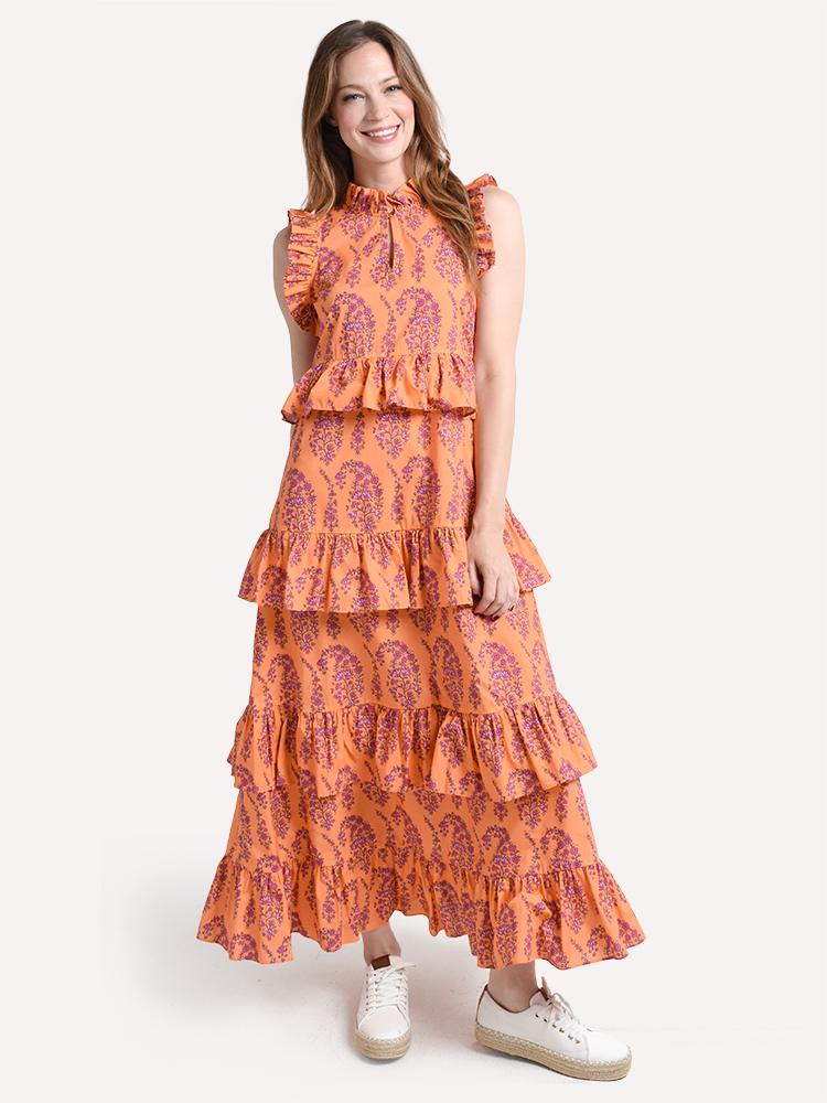 MDS Stripes Paisley Soiree Dress - Saint Bernard
