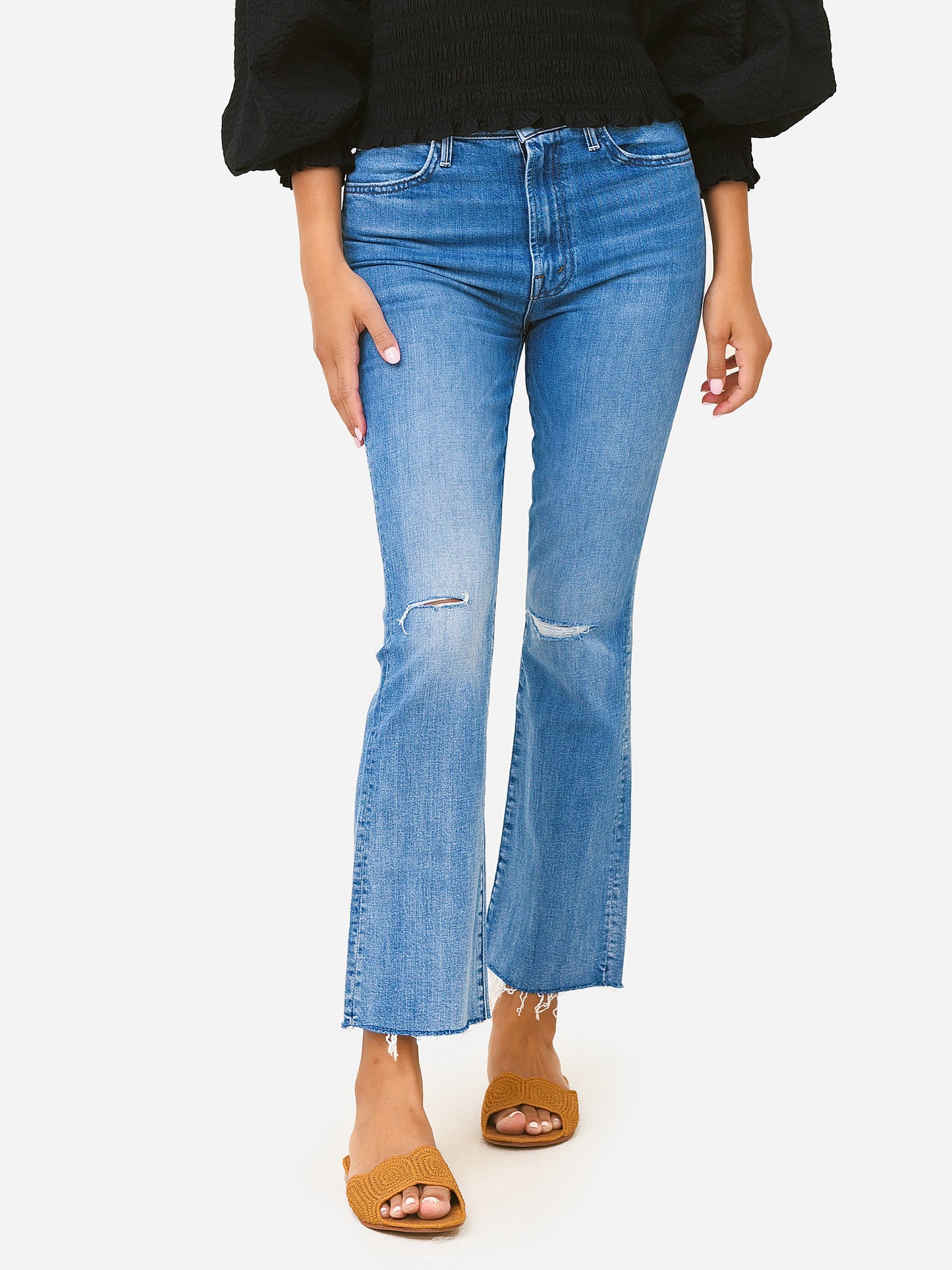Mother Women's The Hustler Ankle Fray Jean - Saint Bernard