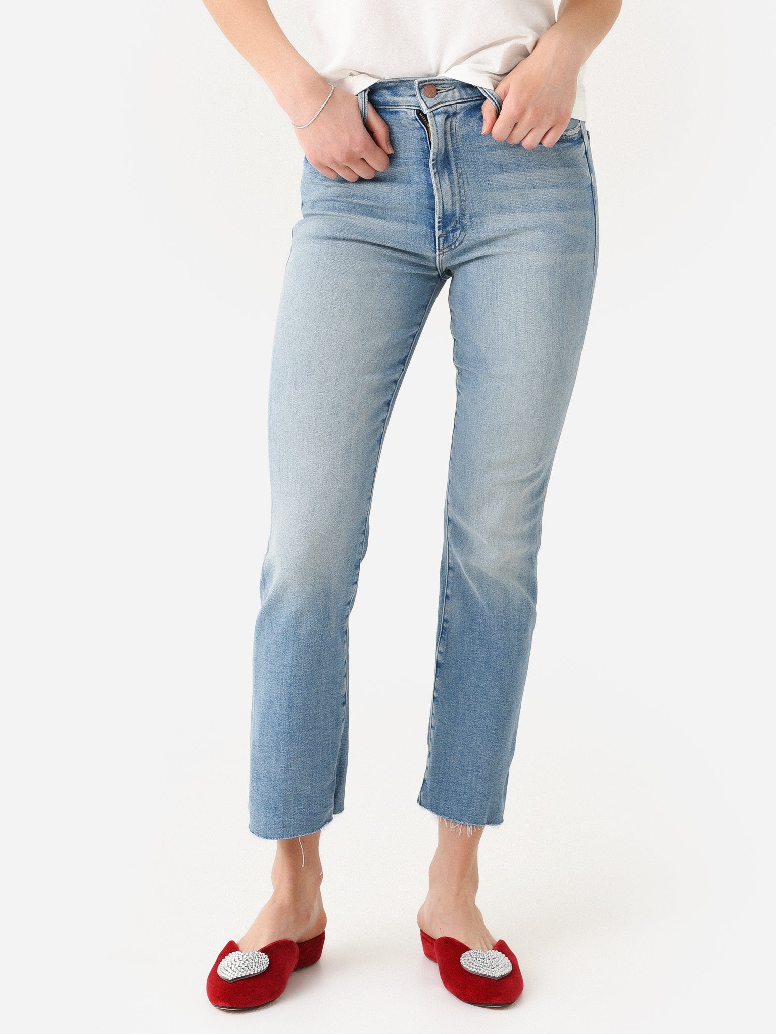 Mother Women's The Hustler Ankle Fray Jean - Saint Bernard
