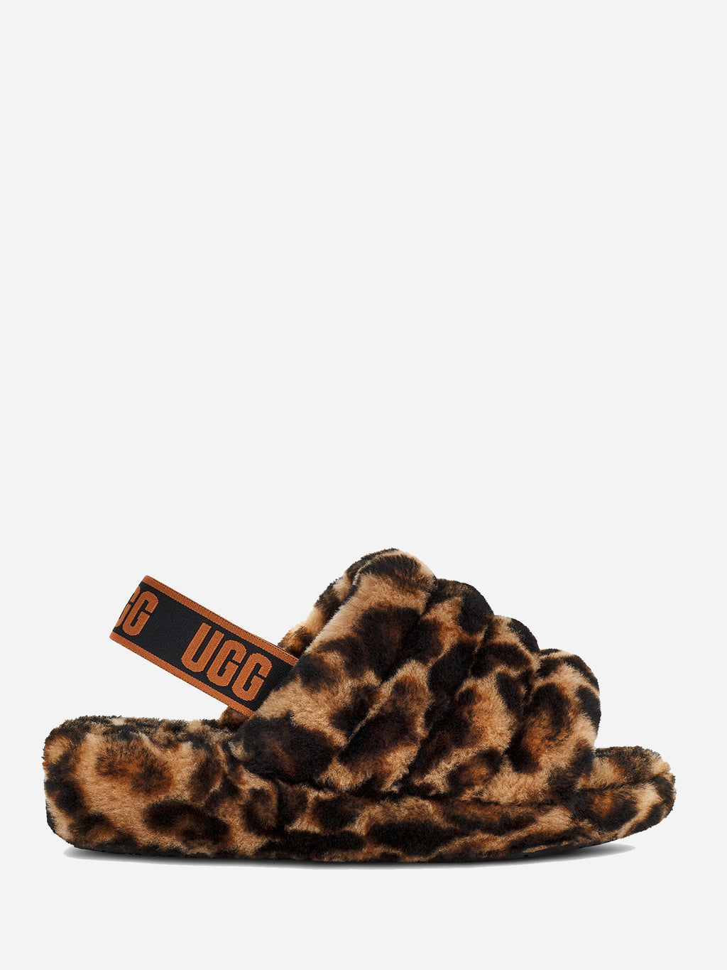 UGG Women's Panther Print Fluff Yeah Slide - Saint Bernard
