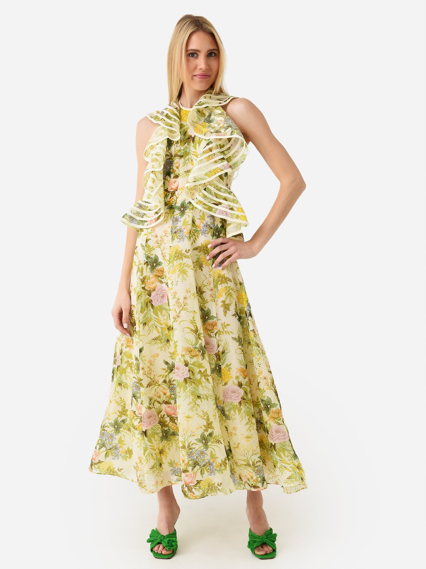 Alemais Women's Eden Flounce Midi Dress