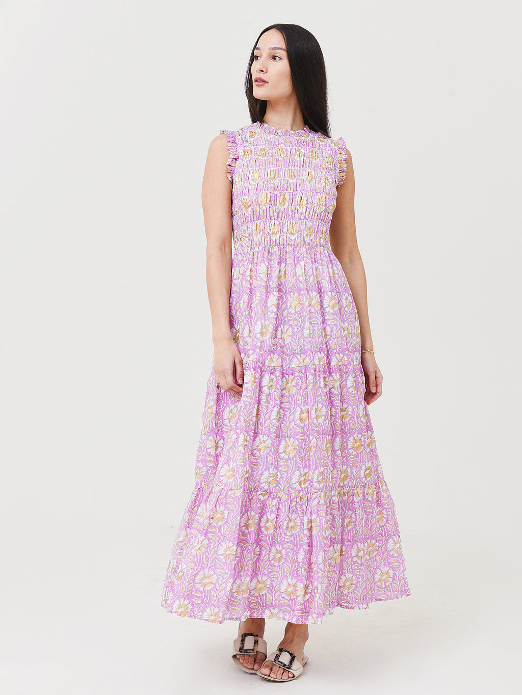 Oliphant Women's Sleeveless Smocked Maxi Dress - Saint Bernard