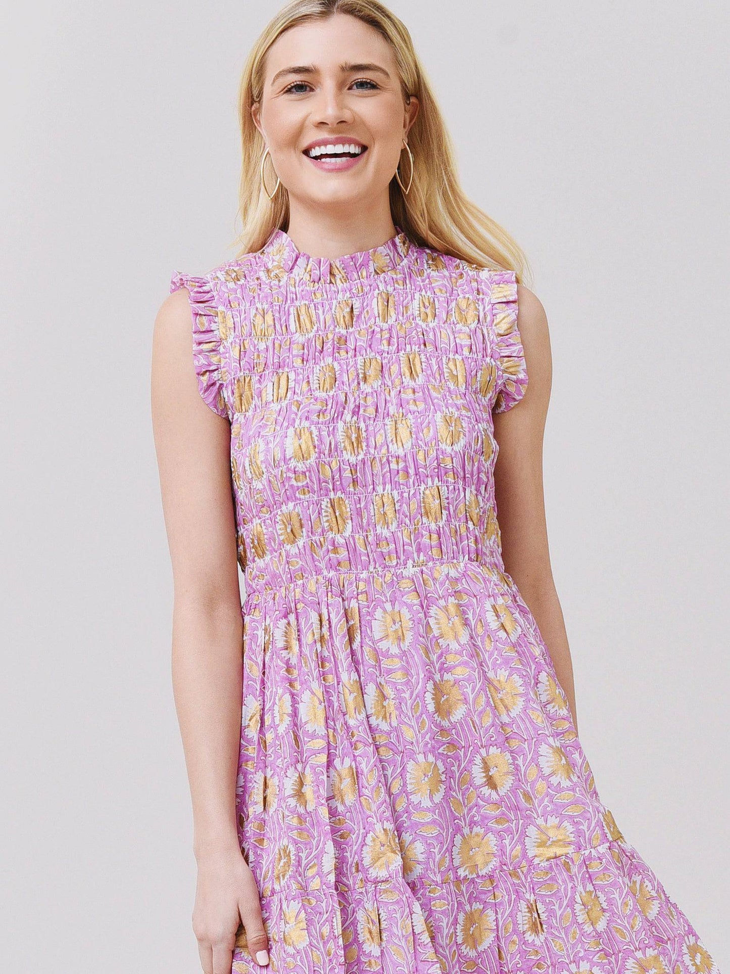 Oliphant Women's Sleeveless Smocked Maxi Dress - Saint Bernard