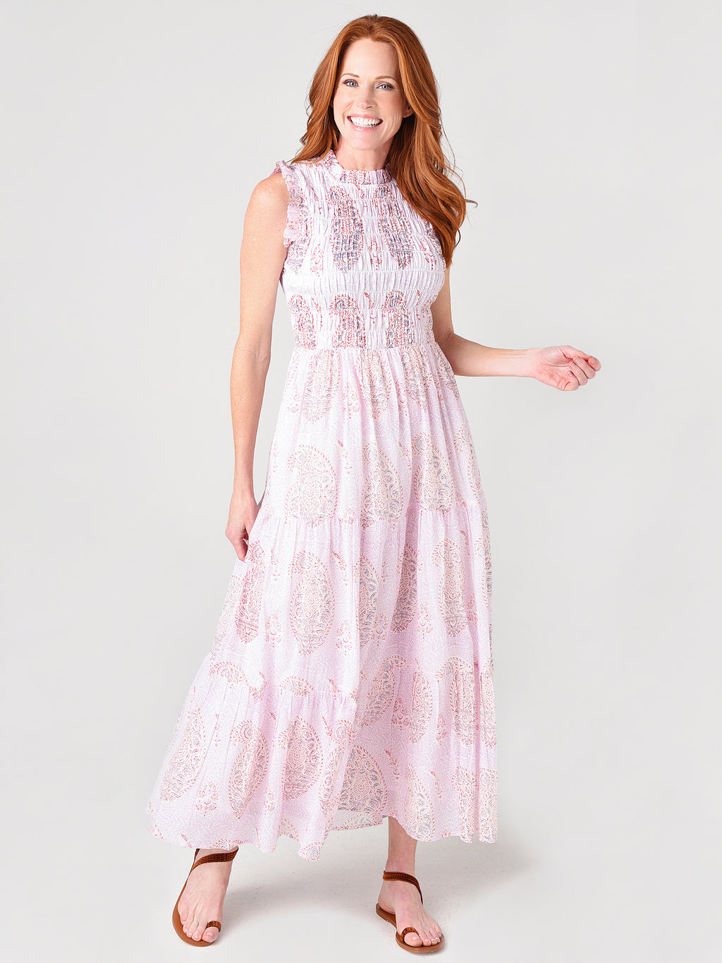 Oliphant Women's Sleeveless Smocked Maxi Dress - Saint Bernard