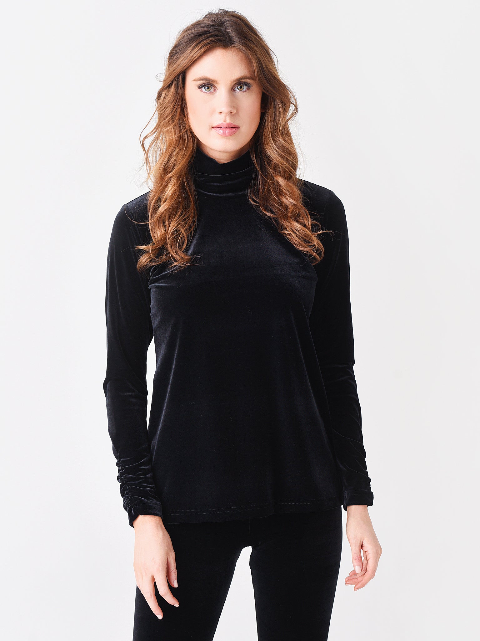 Sno Skins Women's Plush Velvet Turtleneck - Saint Bernard