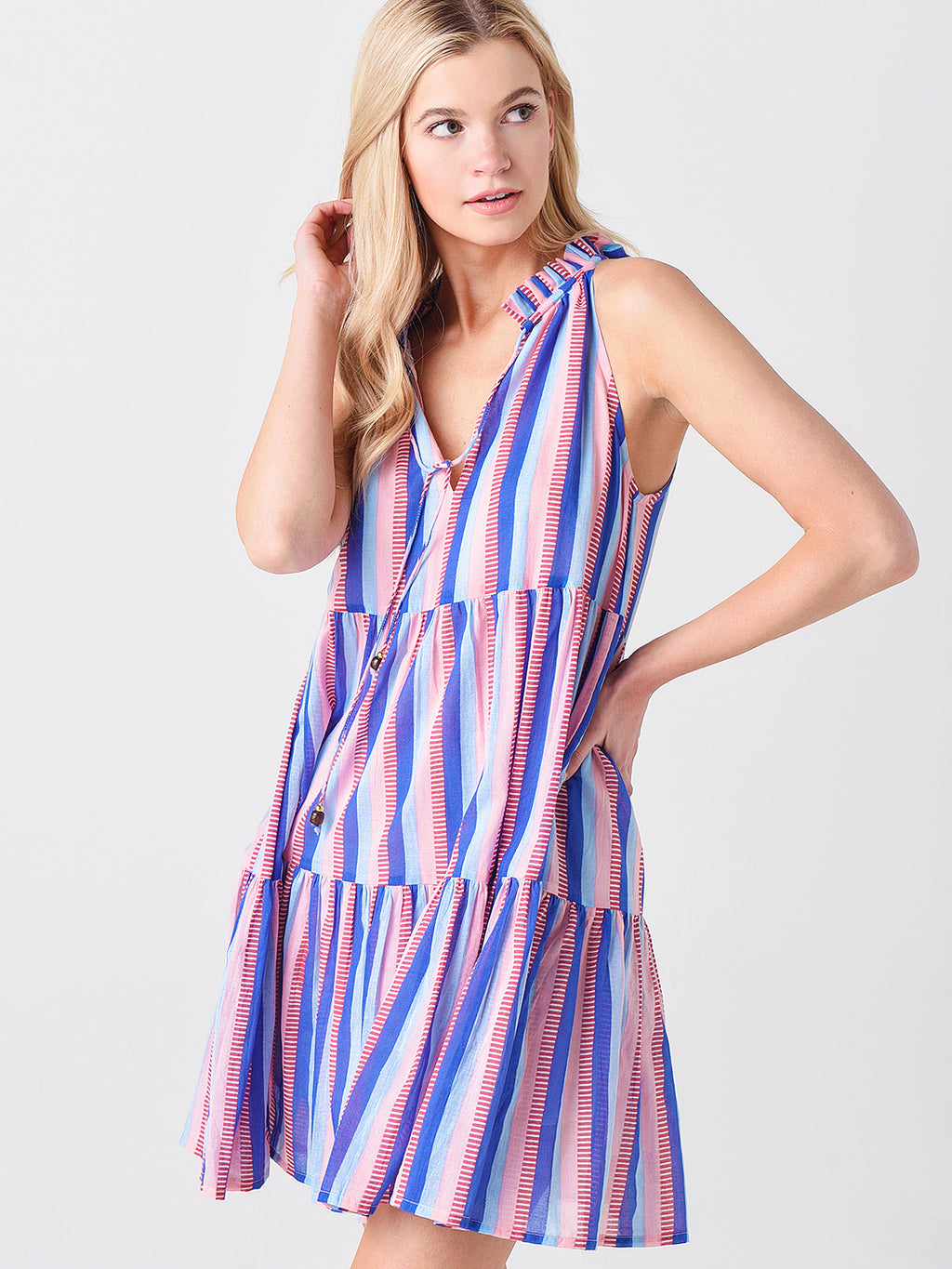 Oliphant Women's Ruffled Short Tiered Dress - Saint Bernard