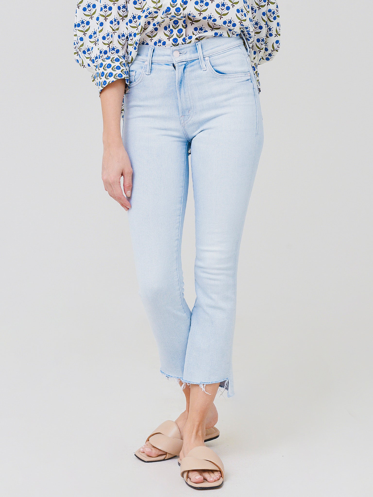 Mother Women's The Insider Crop Step Fray Jean - Saint Bernard