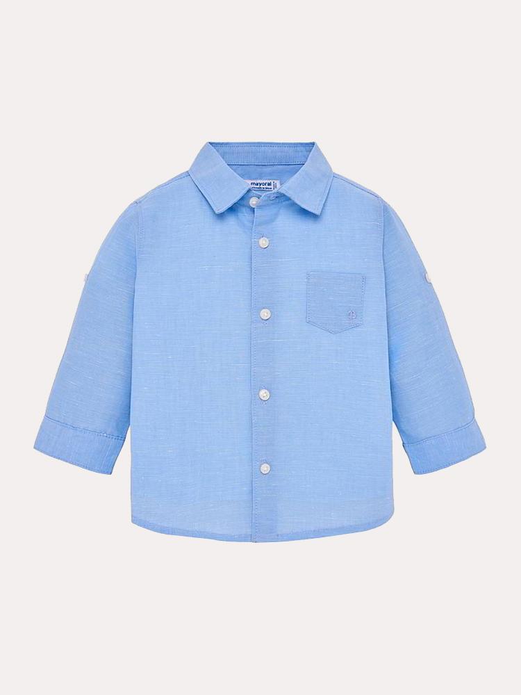 Mayoral Little Boys' Basic Long Sleeve Linen Shirt - Saint Bernard