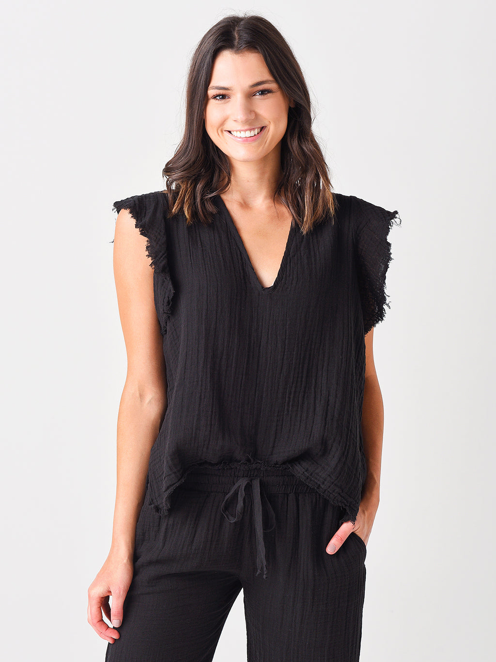 Stark X Women's Ruffle Sleeve Top - Saint Bernard