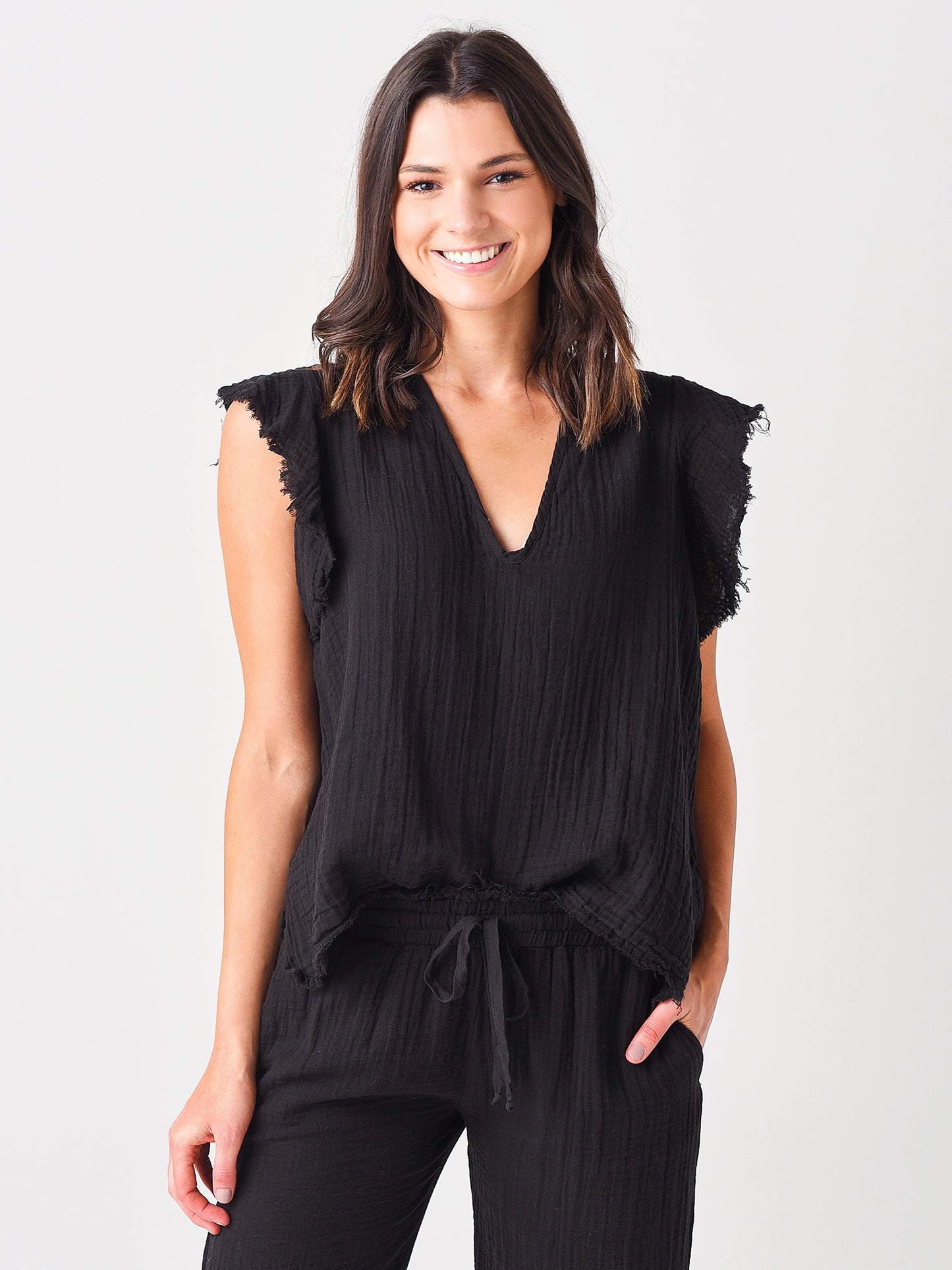 Stark X Women's Ruffle Sleeve Top - Saint Bernard