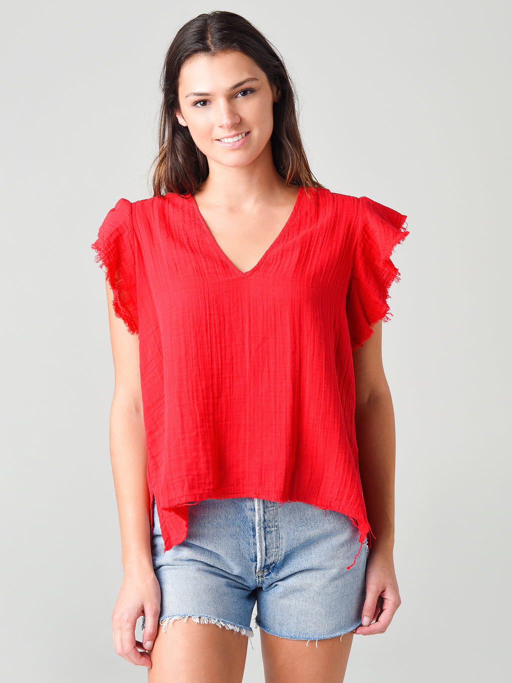 Stark X Women's Ruffle Sleeve Top - Saint Bernard