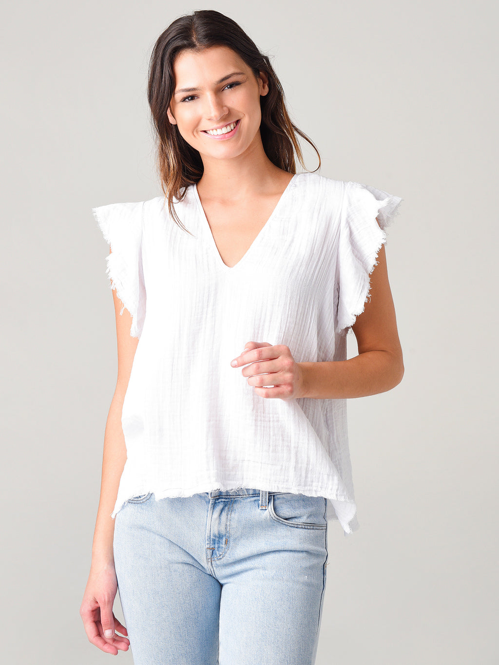 Stark X Women's Ruffle Sleeve Top - Saint Bernard