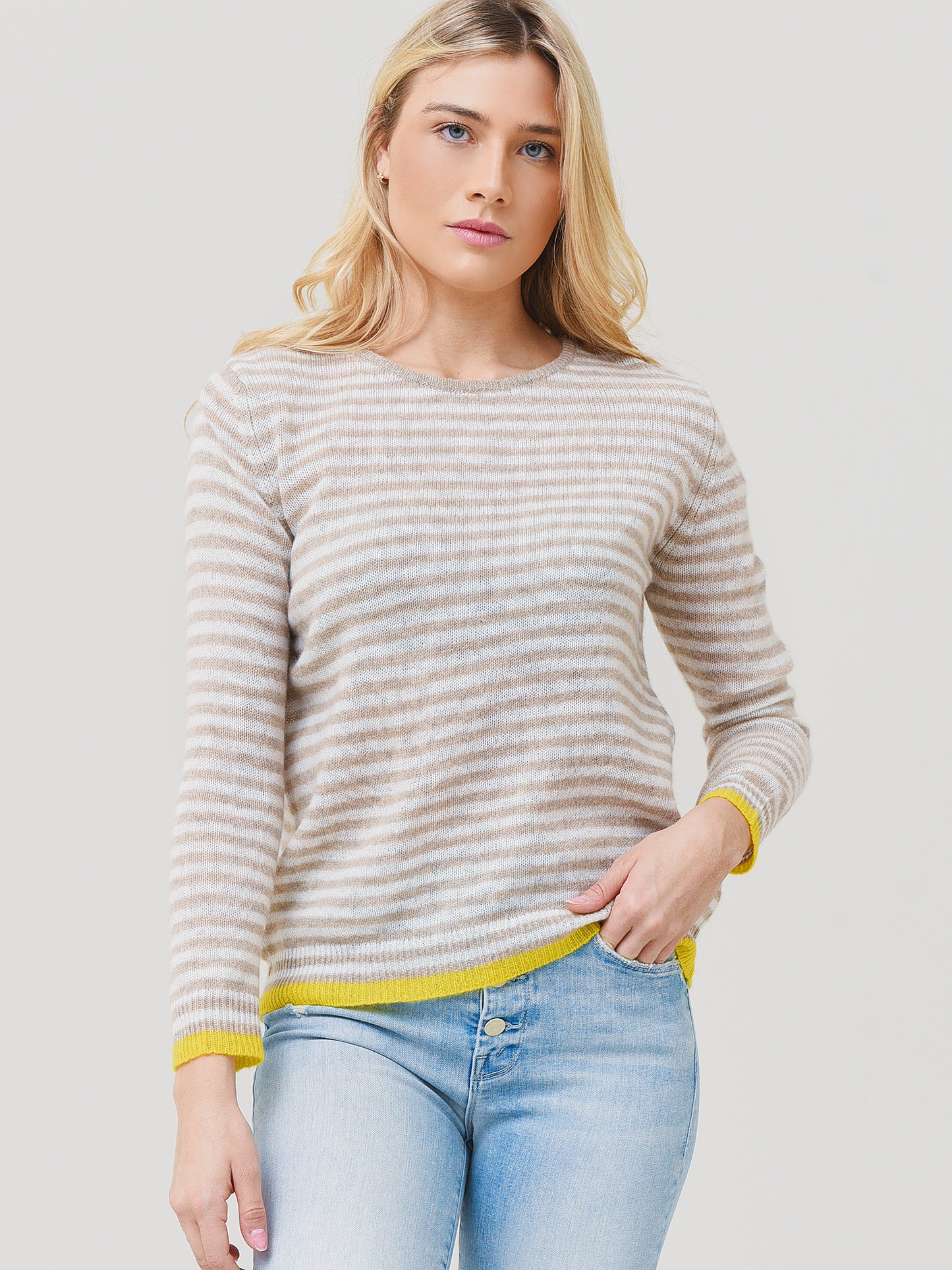 Jumper 1234 Women's Little Stripe Crew Sweater - Saint Bernard