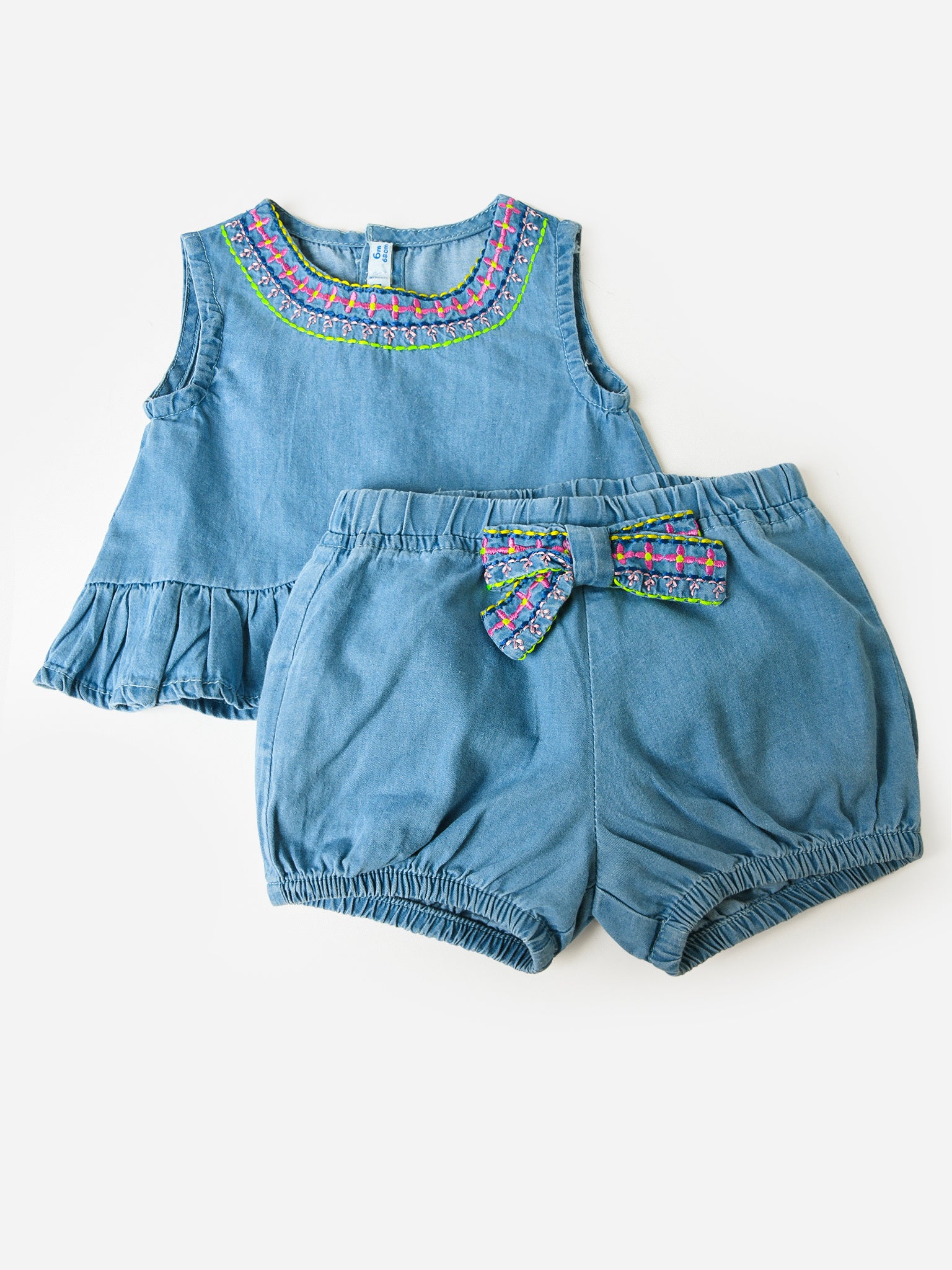 AROUND THE WORLD WOVEN TOP AND SHORT SET