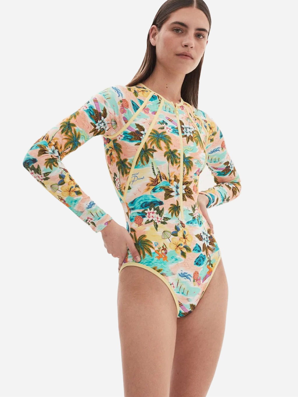 Alemais Women's Mermaid Point Long Sleeve One-Piece Swimsuit - Saint Bernard