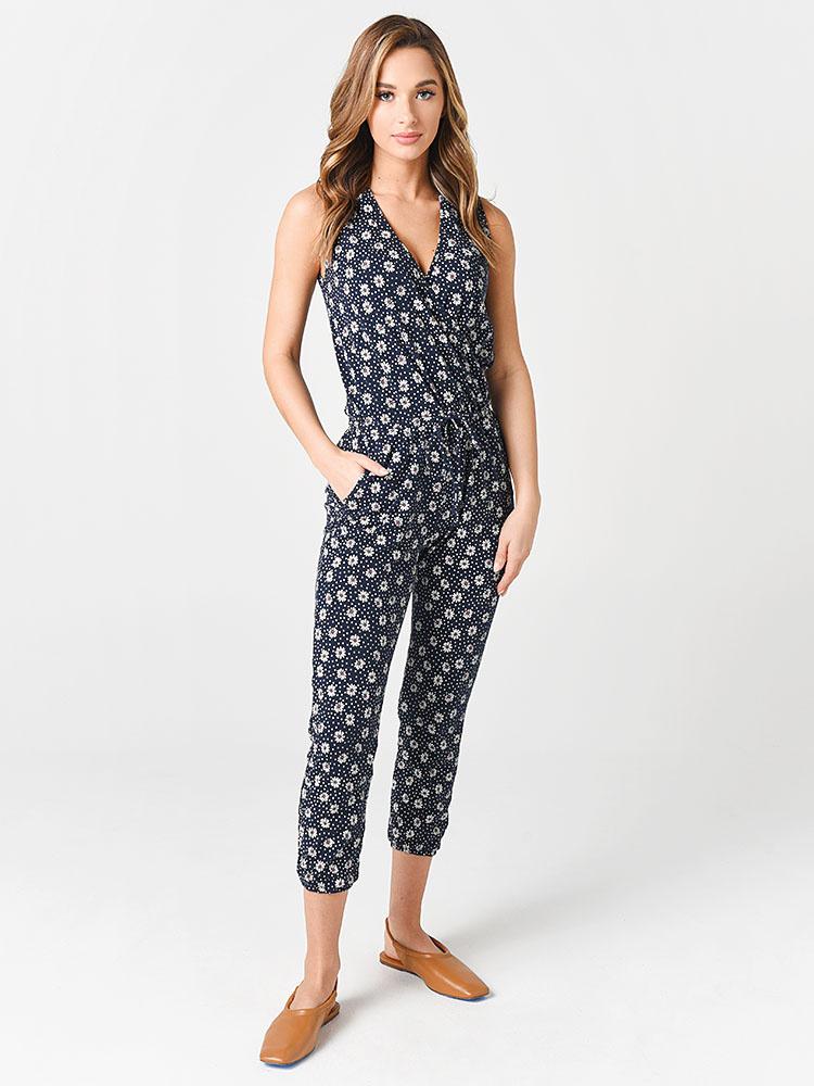 Sundry Women's Ditsy Floral Wrap Jumpsuit - Saint Bernard