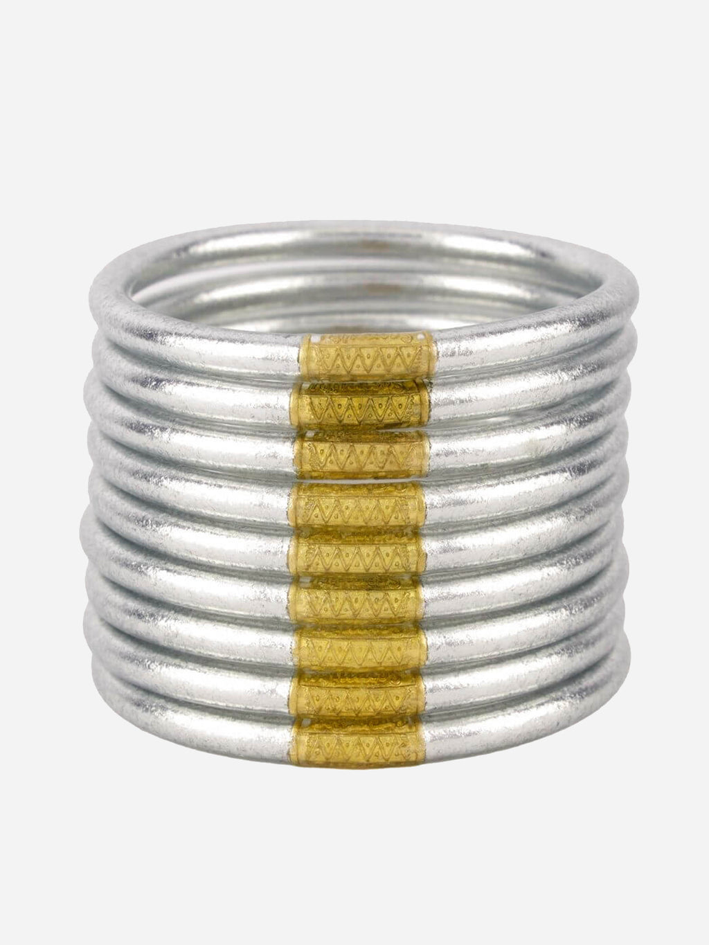 BuDhaGirl All Weather Silver Bangles Serenity Prayer - Saint Bernard