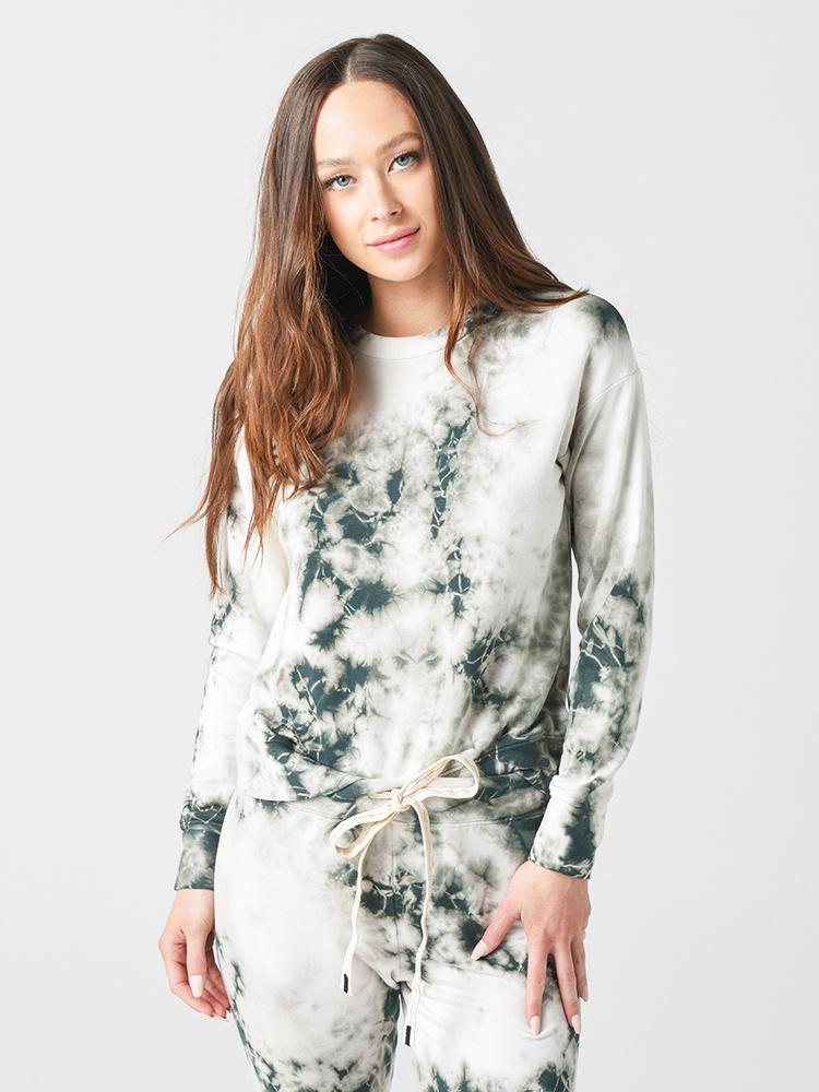 Stateside Women's Tie Dye Fleece Pullover - Saint Bernard