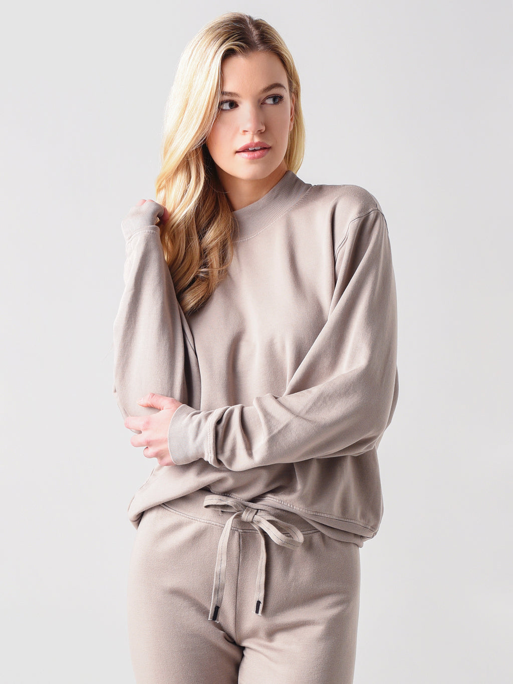 Stateside Women's Viscose Fleece Mock-Neck Sweatshirt - Saint Bernard