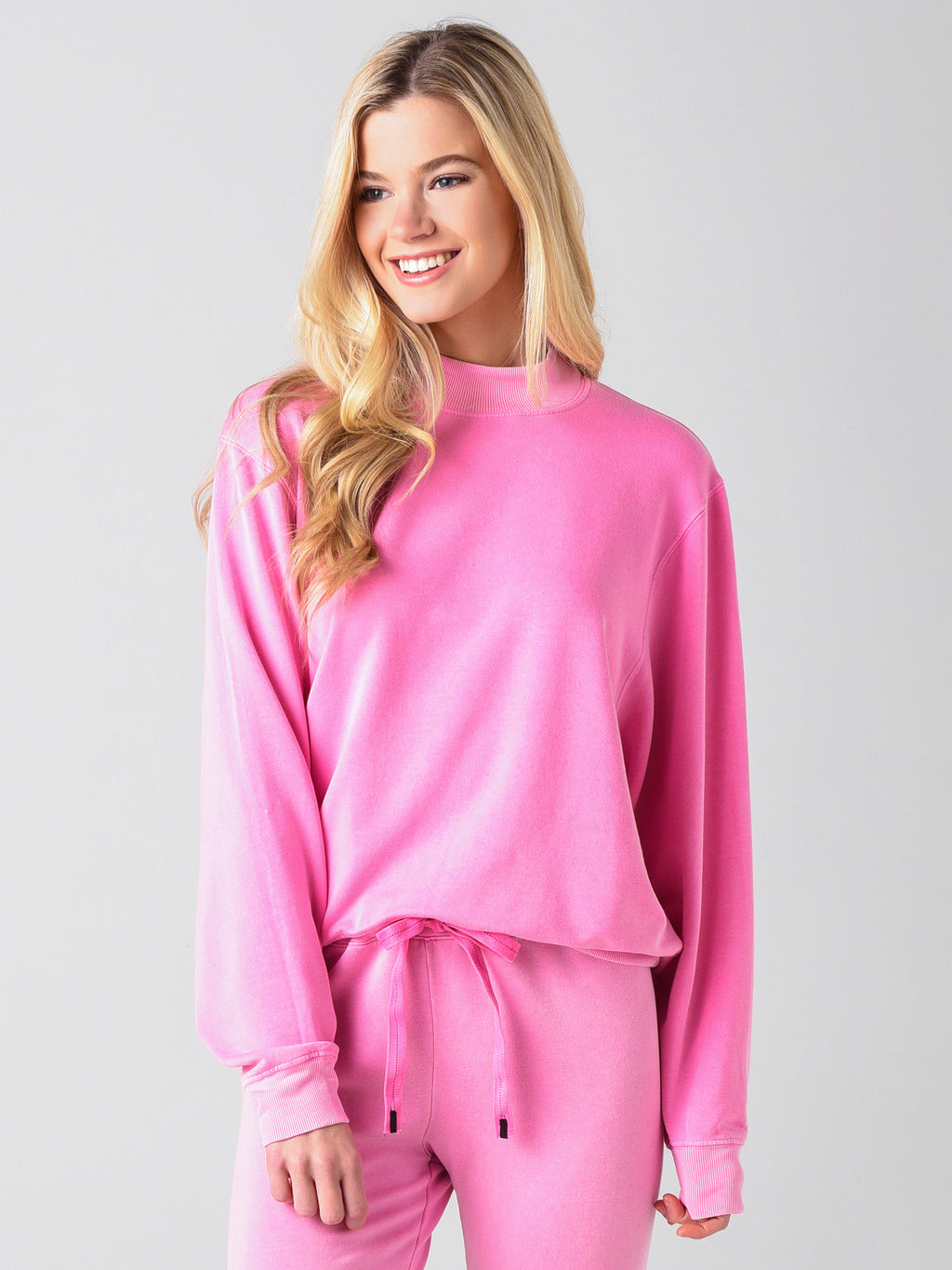 Stateside Women's Viscose Fleece Mock-Neck Sweatshirt - Saint Bernard