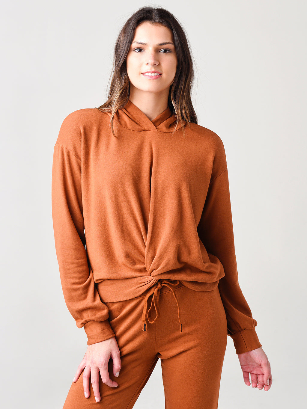 Stateside Women's Viscose-Fleece Twist Front Hoodie - Saint Bernard