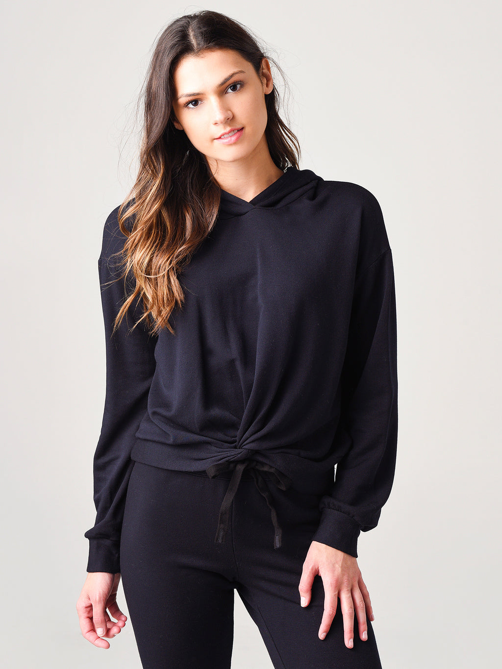Stateside Women's Viscose-Fleece Twist Front Hoodie - Saint Bernard