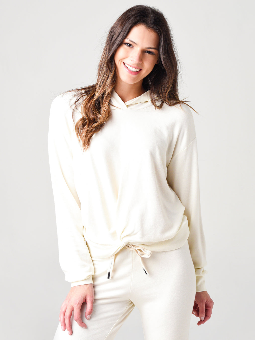Stateside Women's Viscose-Fleece Twist Front Hoodie - Saint Bernard