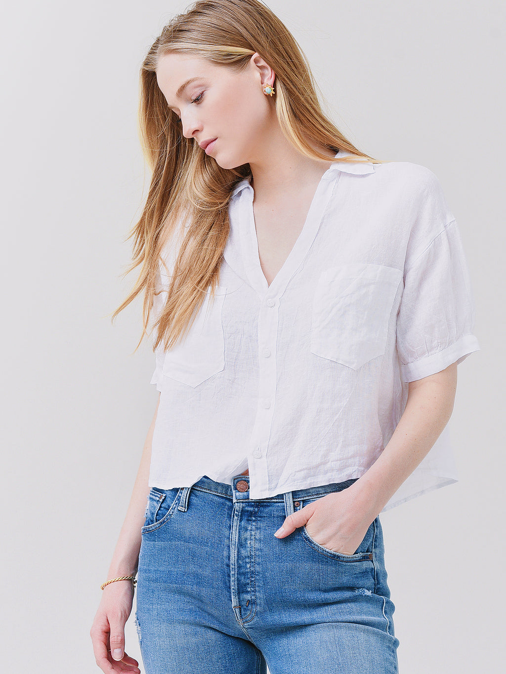 Stark X Women's Linen Pocket Shirt - Saint Bernard