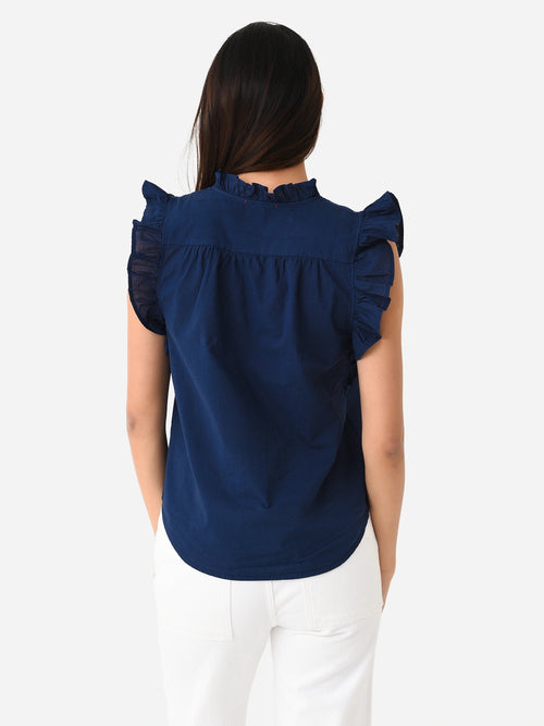 Stark X Women's Poplin Ruffly Top