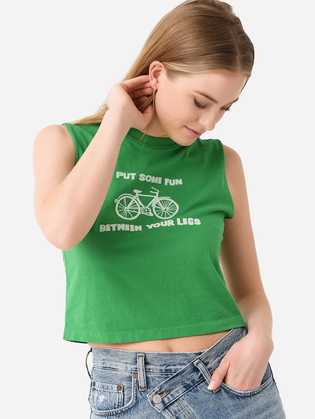 Re/Done Women's Some Fun Baby Muscle Tank - Saint Bernard